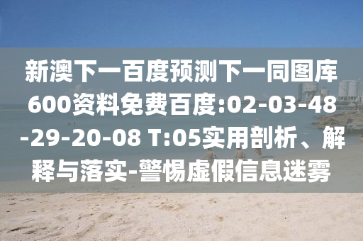 新澳下一百度预测下一同图库600资料免费百度:02-03-48-29-20-08 T:05实用剖析、解释与落实-警惕虚假信息迷雾