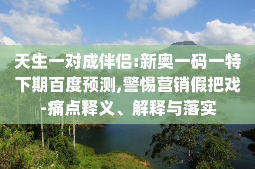 天生一对成伴侣:新奥一码一特下期百度预测,警惕营销假把戏-痛点释义、解释与落实