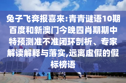 兔子飞奔报喜来:青青谜语10期百度和新澳门今晚四肖期期中特预测准不准闭环剖析、专家解读解释与落实,远离虚假的假标榜语
